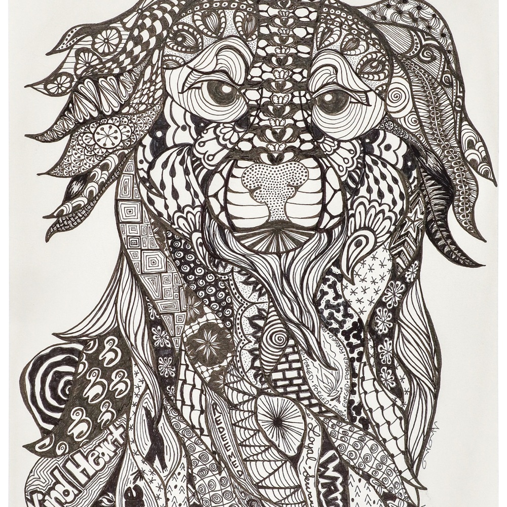 Golden Retriever Zentangle Art